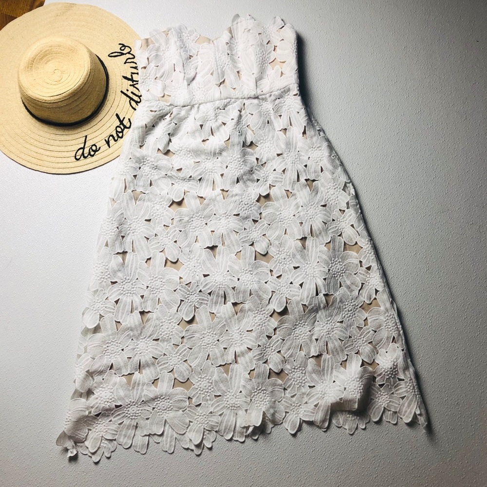Stone Cold Fox white lace sleeveless midi dress - Picture 3 of 12